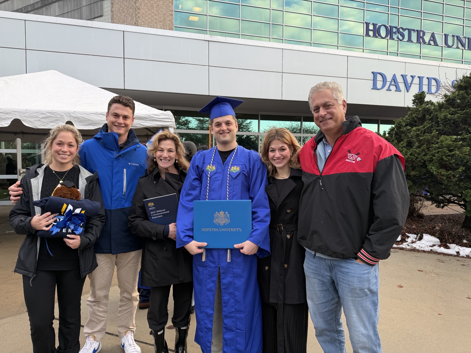 Andy and Pearl Lockwood with their four children at their son Harry's Hofstra University graduation